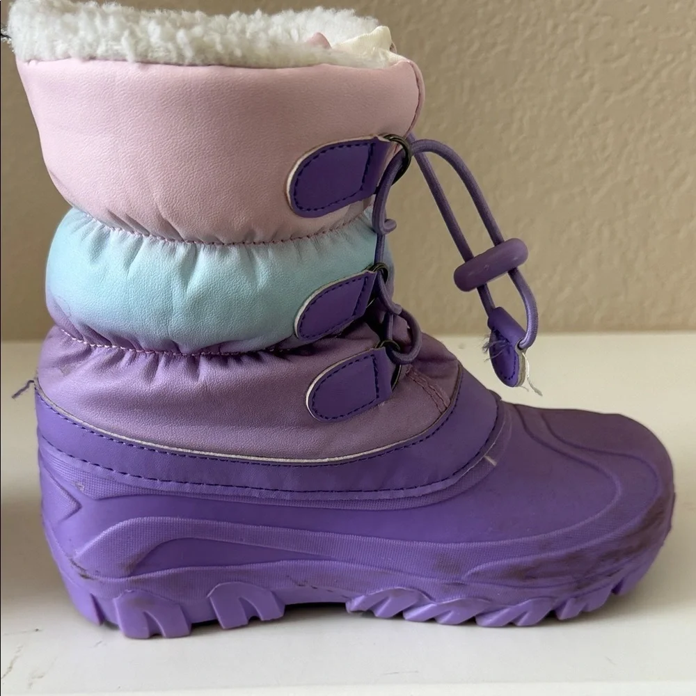 Girls Purple and Pink Winter Boots